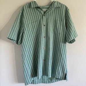Tommy Bahama Island Zone Green Striped Short sleeve Shirt | Button Up & Collared